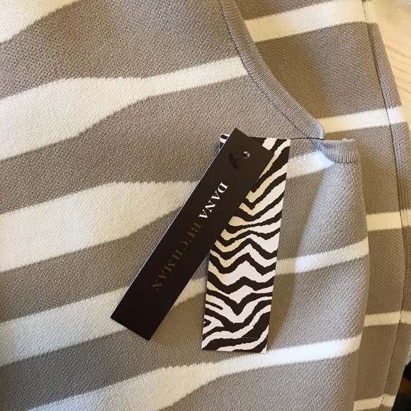 NWT Dana Buchman khaki & cream zebra knit dress M - Picture 4 of 4